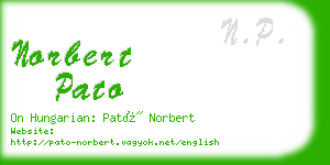 norbert pato business card